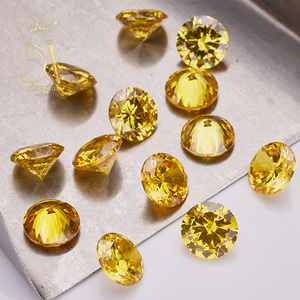 Pietre di Zirconia Cubica Sciolte di Colore Giallo Dorato 5A, Taglio Brillante Rotondo, Gemme CZ Sciolte, Pietra di Zircone, Direttamente dalla Fabbrica - Product Image 4