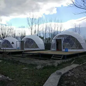 Không Thấm Nước 6M Glamping Hotel Geodesic Dome Tent Đối Với Khu Nghỉ Mát