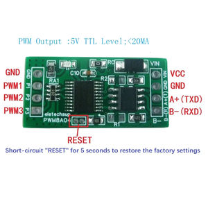 Générateur d'impulsions PWM à onde carrée réglable PWM8A04 DC 12V Modbus RTU 3 canaux RS485 1Hz-20kHz Fréquence de cycle de travail A394 - Product Image 4