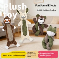 Jouet pour chien personnalisé, série de jouets en peluche et lin pour chien, résistant aux morsures, pour le divertissement et le soulagement de l'ennui, idéal pour le nettoyage des dents, en forme de lapin.