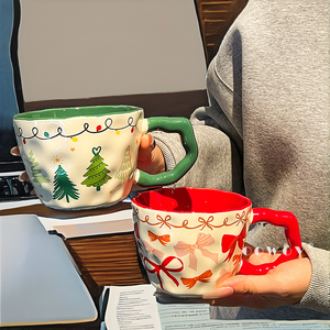 Tianhuihui Christmas Classic Porcelain Travel <b>Mug</b>-<b>Large</b> Capacity 530ml Camping Coffee & Milk Gift - Product Image 2