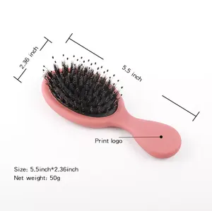 2024 New Kids Hairbrush Nylon Pins Hair Mixed with Boar Bristle Brush with Logo Hair Styling Salon Brushes