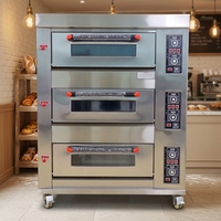 Four à pâtisserie commercial à gaz haute capacité à 3 niveaux et 6 plateaux pour cuisine de restaurant