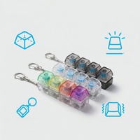 Jouet de décompression portable en plastique, clavier lumineux anti-stress, porte-clés coloré à 4 touches pour soulager l'anxiété