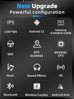 Sistema Multimedia para Auto Android 12 de 12.3 Pulgadas y 1920*720 para Audi A4 B9 A5 2017-2019, 8+128G, 4G, Bluetooth, CarPlay Inalámbrico, Estéreo