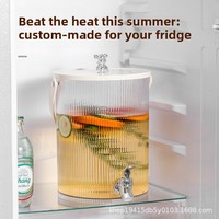 Carafe à eau froide grande capacité écologique avec robinet, distributeur de boissons pour réfrigérateur (jus de fruits, thé), compatible eau bouillante, couvercle moulé par soufflage