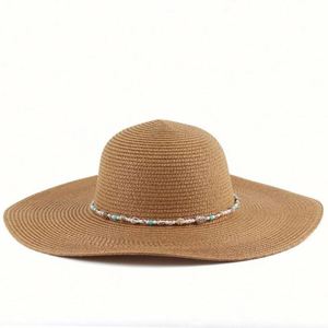 Nouveau chapeau de soleil en papier à large bord pour femme, idéal pour la pêche en plein air, les vacances, les voyages et la plage - Product Image 2