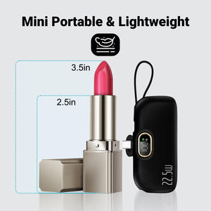 2 in 1 Mini LED Display Powerbank 5000MAh Power Bank Station Mini Small Portable Power Bank for Phone Charge <b>Type</b> <b>c</b> <b>Charger</b> - Product Image 2