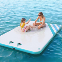 Bateau gonflable publicitaire extérieur personnalisé en PVC écologique, ponton flottant latéral en Drop Stitch pour île aquatique