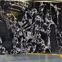 Dalle de marbre noir Grand Antique noir et blanc pour carrelage, comptoir de salle de bain, panneau mural, projets de villas et d'hôtels