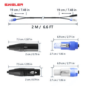Câble combiné électronique Powercon <span class=keywords><strong>XLR</strong></span> de haute qualité 3x1,5 mm DMX PVC isolé en cuivre toronné, câble hybride combiné 1 m - Product Image 6