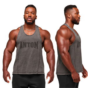 <b>Stringer</b> Gym <b>Vest</b> Fitness Singlet Breathable Cotton Bamboo Sleeveless Workout Muscle Bodybuilding Mens Tank Top Athletic - Product Image 1