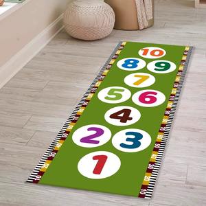 Tapis de sol pour décoration de chambre d'enfant à la <span class=keywords><strong>marelle</strong></span> de dessin animé créatif Tapis de chevet résistant aux taches en molleton cristal d'eau facile à nettoyer - Product Image 2