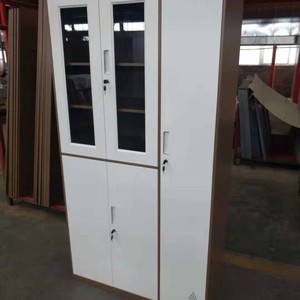 Armoire de laboratoire en acier avec portes vitrées pour le rangement de bureau, design industriel, usage commercial - Product Image 3