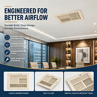 Diffuseur de plafond carré en fer 6x6 8x8 de haute qualité, grille de ventilation centrale réglable à 4 voies pour contrôle manuel de l'air