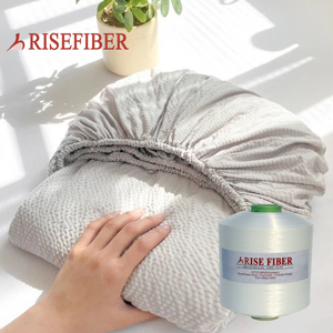 RISEFIBER 100% Polyester boyalı desen çorap örgü makinesi Knitting/150D iplik sayısı yüksek mukavemetli çevre dostu anti-bakteri iplik - Product Image 4