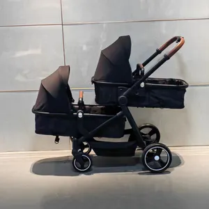 SUNNUO Neuer Kinderwagen für Zwillinge und Kinder Faltbarer und leicht zu tragender Buggy mit Rädern