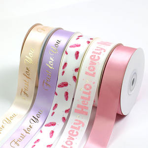 Lude Marque Satin 100% Polyester Happy Valentine's Day Ruban Logo Personnalisé <span class=keywords><strong>Amour</strong></span> Style Visage Unique pour Emballage Cadeau - Product Image 3