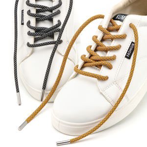 Tali sepatu reflektif bulat poliester <span class=keywords><strong>Fashion</strong></span> populer tali sepatu reflektif warna-warni datar hitam putih warna-warni - Product Image 2