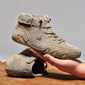 รองเท้าแฟชั่นสุดฮิต ไซส์ใหญ่ 35-50 รองเท้าลำลองทรงหุ้มข้อ พื้นเรียบ หนังแท้ สำหรับผู้ชาย - Product Image 4