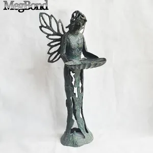 Cast iron metal fairy sculpture for garden, Heavy Cast iron metal Fairy