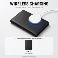 Ensemble de porte-passeport et étiquette de bagage intelligentes personnalisées, cadeau de voyage d'affaires, en cuir PU, compatible avec Apple Find My et Google Find Hub