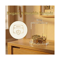 Boîte de dons et de charité Tzedakah en acrylique, personnalisée, en gros, pour collection de pièces de monnaie juives, et cadeau de Shabbat recyclable