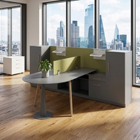 Poste de travail de bureau individuel moderne en bois avec cloison de séparation pour employé, ensemble de mobilier de direction de luxe