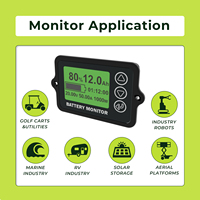 Moniteur de courant intelligent EJ-BC10 10V-80V pour batterie, avec écran LCD, shunt 75A/150A/500A, compteur SOC, précision 1,0%, garantie 12 mois