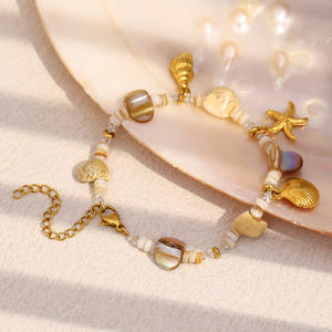 Kalung bandul hewan laut liburan musim panas, Set gelang tahan air baja tahan karat emas 18K pantai perhiasan ide hadiah pesta - Product Image 5