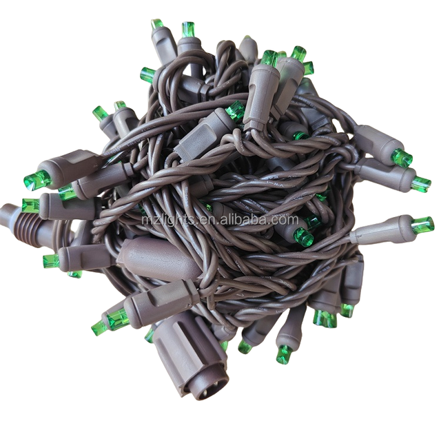 33ft 100 Counts 4'' Spacing Warm White LED 5mm Mini Lights Christmas String Lights Strand Wide Angle 5mm Pre-balled Brown Wire