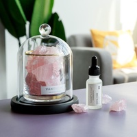 Diffuseur d'ambiance artisanal en cristal de spar rose, coffret cadeau, parfum personnalisé pour cadeau d'affaires