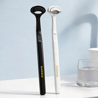 Grattoir à Langue Ergonomique Antidérapant en Silicone Courbé à Millions de Picots, Nettoyant Multifonctionnel à Prise Facile pour Nettoyage Complet de la Bouche