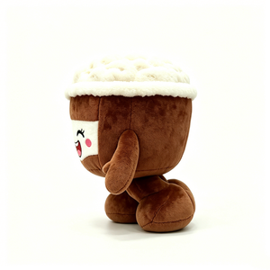 Peluche personnalisée en forme de chocolat chaud mignon, jouet en peluche doux et moelleux en forme de chocolat chaud avec crème fouettée et visage souriant - Product Image 4