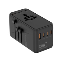 Worldplug Adaptateur de voyage universel tout-en-un 235W haute puissance GaN Chargeur rapide Adaptateur secteur international