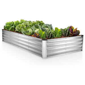 Bac à légumes surélevé carré en acier galvanisé pour jardinage, légumes et fleurs - Product Image 6