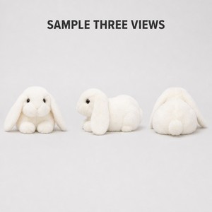 Peluche Personalizzato di Coniglio Bianco a Orecchie Cadenti Realizzato con la Tua Foto, Coniglio Realistico Sdraiato per Regalo di Pasqua - Product Image 3