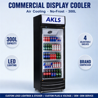 Réfrigérateur commercial AKLS 300L à porte vitrée simple, vitrine réfrigérée verticale pour boissons, idéal pour les magasins de proximité et supermarchés