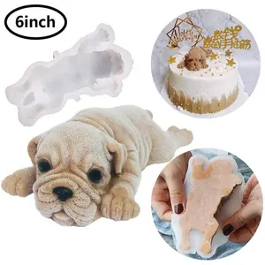 3D / Shar Pei stampo gelato Mousse torta fondente cioccolato stampo in Silicone realistico carino cucciolo torta decorazione cucina cottura