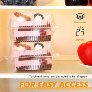 PET 플라스틱 치즈케이크 삼각 샌드위치 용기 미니 박스 투명 플라스틱 단일 베이커리 티라미수 케이크 용기 박스 포장 - Product Image 4