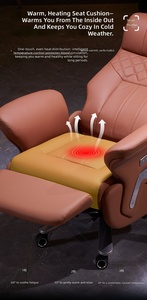 Sedia da <span class=keywords><strong>Ufficio</strong></span> Direzionale di Lusso Ergonomica, Girevole e Regolabile in Vera Pelle, Design Moderno - Product Image 4