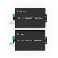 Extenseur de transmission coaxiale réseau IP EOC Ethernet Coax POE 30W Convertisseur Câble Ethernet métallique 500 mètres Système de surveillance CCTV