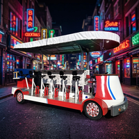 Vélo-bar électrique tandem ordinaire pour les visites en ville, vélo-pub à pédales pour les groupes touristiques, vélo-pub pour les soirées en ville