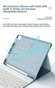 <span class=keywords><strong>IPad</strong></span> <span class=keywords><strong>Pro</strong></span> 12.9เคสแท็บเล็ต2021สำหรับคีย์บอร์ดไร้สายแบล็คไลท์แทร็คแพดหนัง TPU กันกระแทกขาตั้งกันน้ำ - Product Image 6