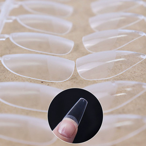 120pcs UV Gel Ongles Press-On Cercueil Semi-Givré Couverture Complète Style Français Faux Conseils <span class=keywords><strong>Capsule</strong></span> Extension <span class=keywords><strong>Manucure</strong></span> Outil pour Doigts - Product Image 3