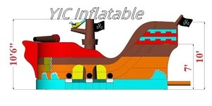 Castillo Inflable Comercial con Tobogán, Diseño de Barco Pirata de <span class=keywords><strong>Minecraft</strong></span>, Alquiler de Combo Multijuego - Product Image 5
