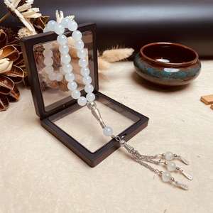 33 Pcs 10mm 이슬람기도 비즈 이슬람 Tasbih Misbaha 크리스탈 클리어 Dhikr 묵주 매일기도 Tasbeeh 무슬림 남성을위한 여성 - Product Image 5