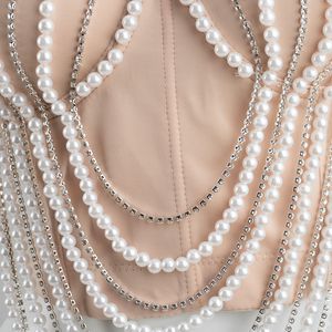 Top Corsetto con Catena di Perle, Top Sexy da Donna in Pizzo con Fiocco, Intimo Vintage - Product Image 6