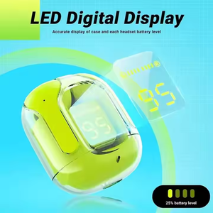 31 Không Khí Mini Trong Tai Tai Tai Nghe Không Dây Với LED Hiển Thị Điện Không Thấm Nước Chơi Game Đúng Stereo ENC Tinh Thể Trong Suốt Trường Hợp - Product Image 4