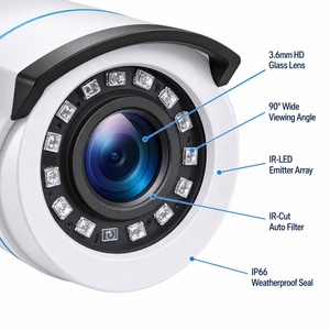 Kit de Sistema de Seguridad CCTV NVR de 8 Canales, Cámara HD 1080P POE con 8 Cámaras Exteriores Tipo Bala, IP66 Impermeable, Detección Facial, H.265, Disco Duro de 2TB - Product Image 2